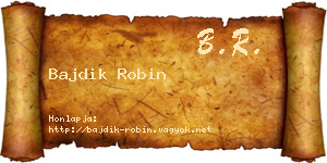 Bajdik Robin névjegykártya